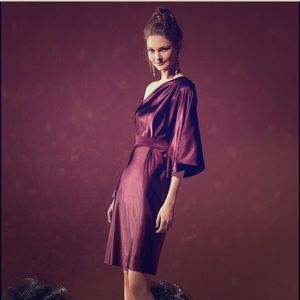 🍷One Sleeve Burgundy Cocktail Dress🍷